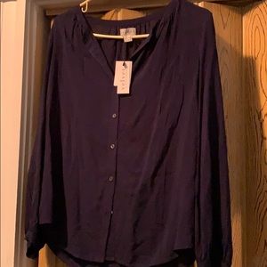 Navy blue button down shirt